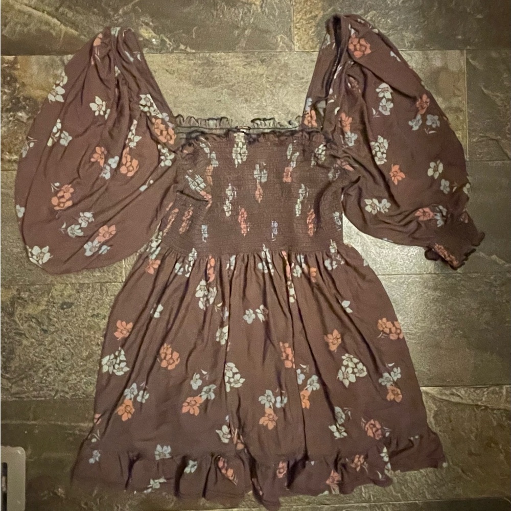 Free People Brown Floral Top